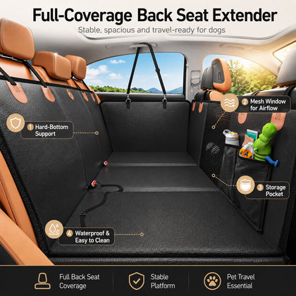 TAILROAD Deck Essential full-coverage hard-bottom back seat extender with airflow mesh, storage pocket and waterproof surface